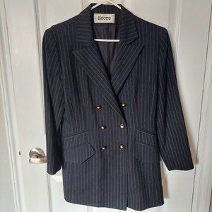 Vintage 90s Electre Paris Made in France Double Breasted Lama Blazer, size 10